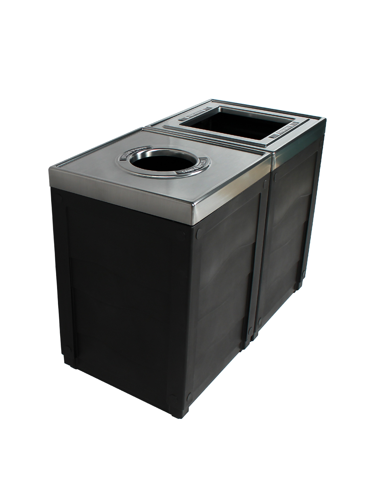 EVOLVE – Double – Kit – Cans & Bottles-Trash – Circle-Full – Black