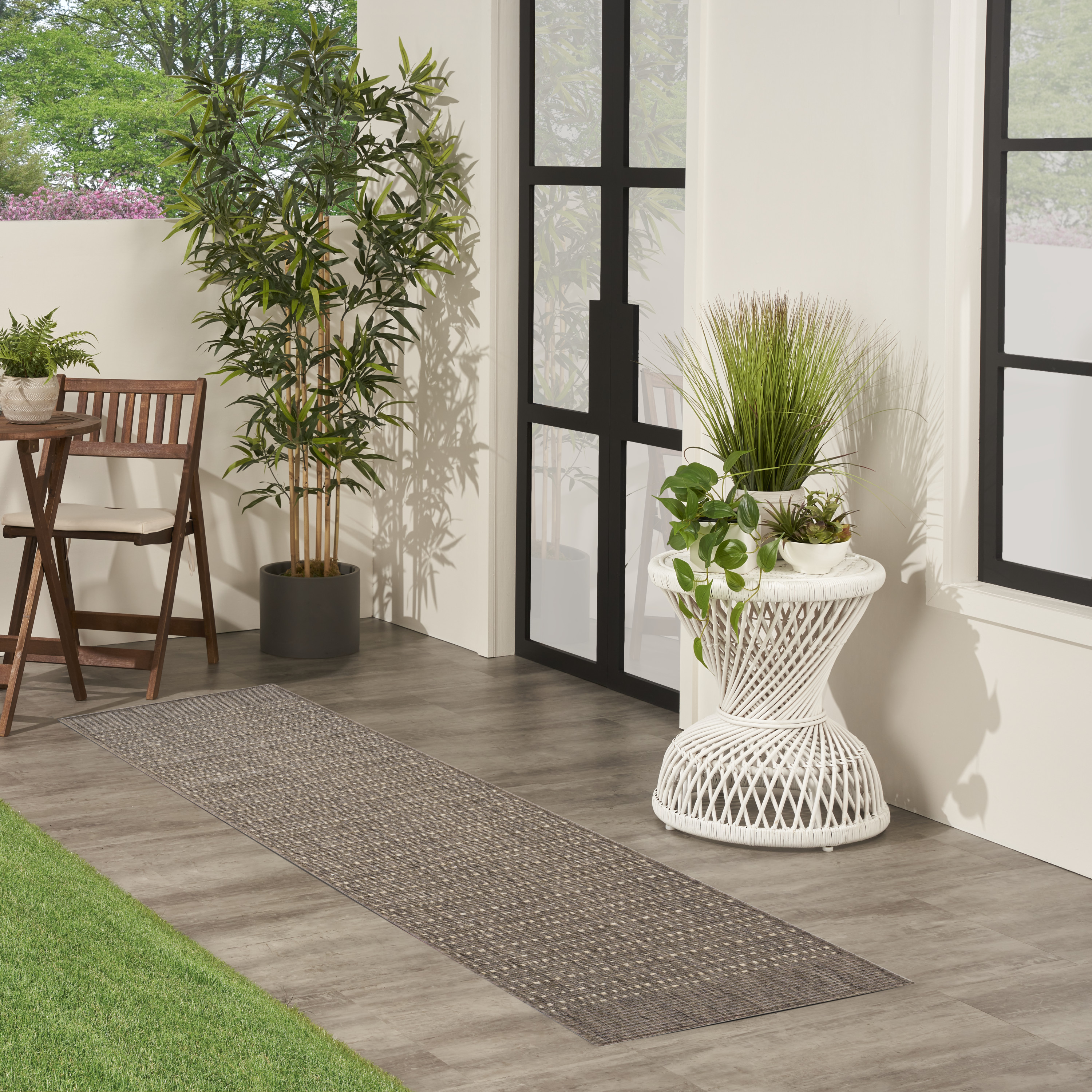 Nourison Tulum 2'2" x 8' Brown Outdoor Rug
