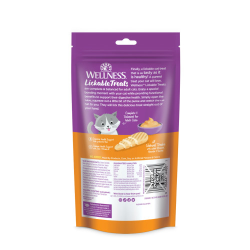 Wellness Lickable Treats Chicken Recipe Made with Broth back packaging
