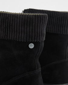 Imelda Zip-Front Ankle Boots Black Suede