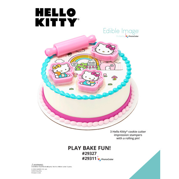 Hello Kitty® Play Bake Fun! The Magic of Cakes® PhotoCake® Enhanced Round Background Page