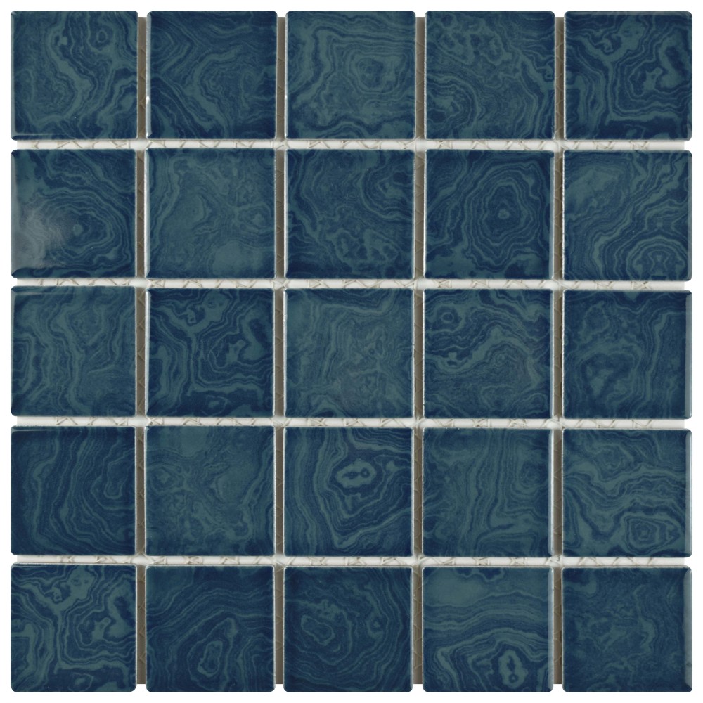 Sample – Resort Coral Blue Porcelain Mosaic Tile