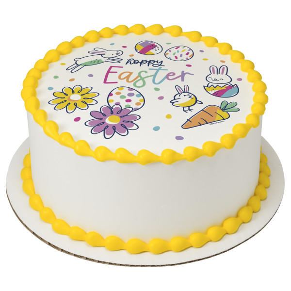 Hoppy Easter Doodle Bunny PhotoCake® Edible Image®