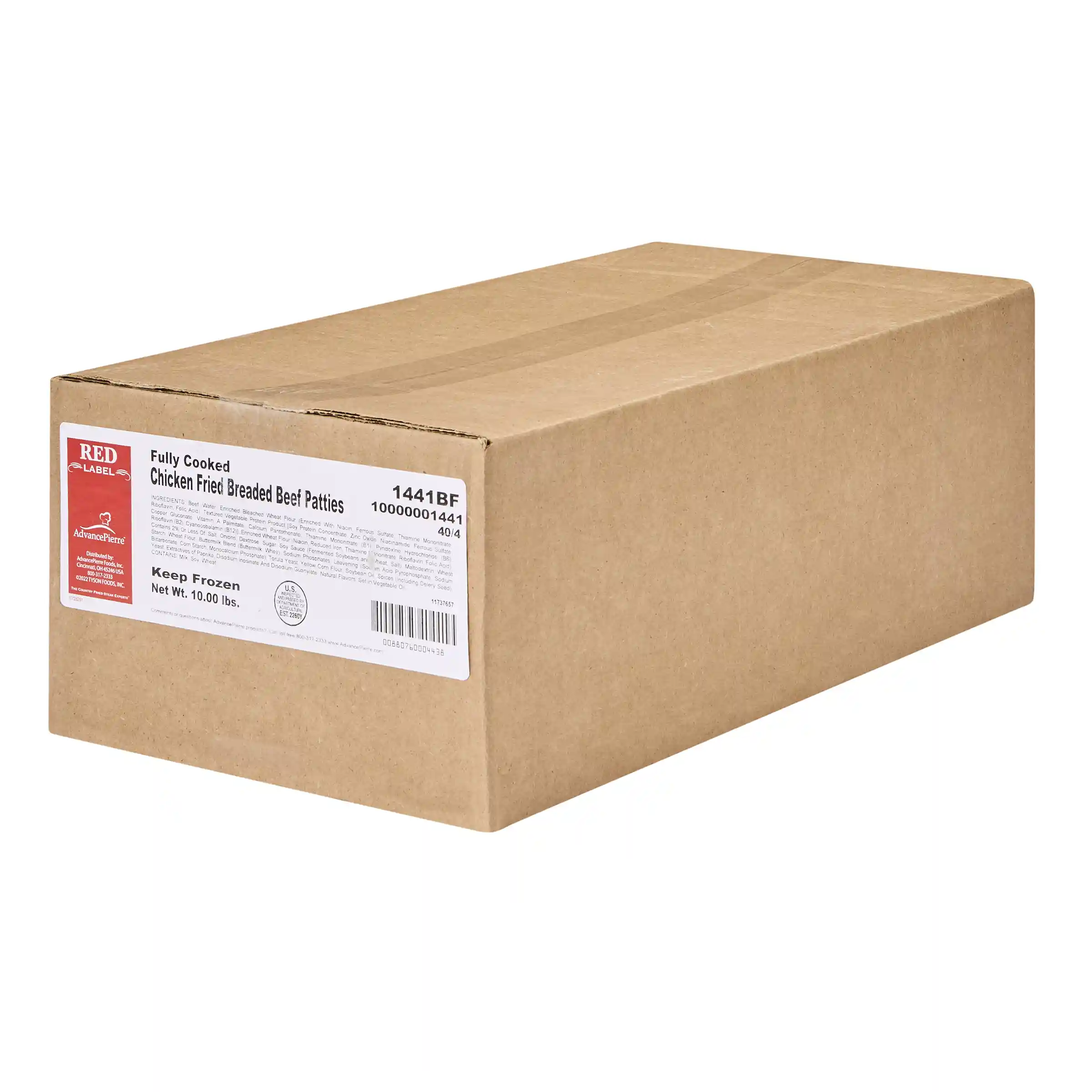 AdvancePierre™ Red Label Fully Cooked Breaded Western Crumb Style Country Fried Beef Patties, 4 oz_image_5
