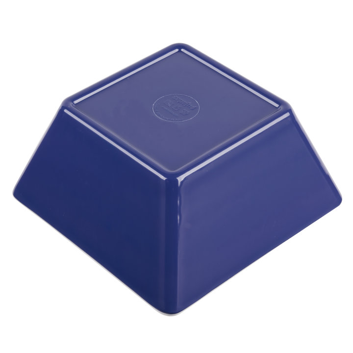 Medium square melamine cubic display bowl in blue