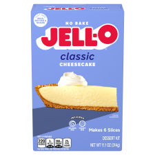 JELL-O No Bake Classic Cheesecake Dessert Kit Filling Mix & Crust Mix, 11.1 oz Box