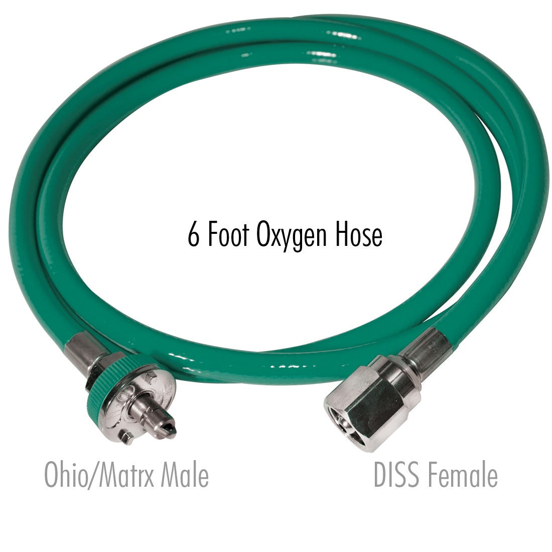 Oxygen Hose Assembly 6' DISS Female/Ohio/Matrx Male ACE SOUTHERN
