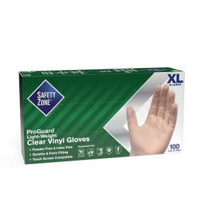 Hillyard, Safety Zone®, General Purpose Gloves, Vinyl, 3.0 mil, Powder Free, XL, Clear