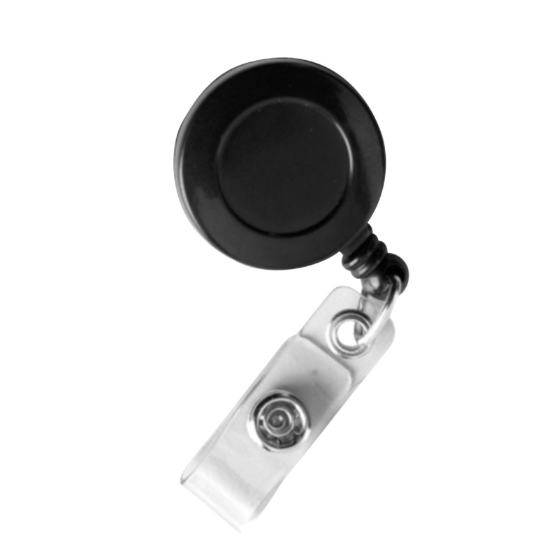 Standard+ID+Badge+Reels%2C+Round+Belt+Clip+Strap%2C+Black%2C+Pack+of+25