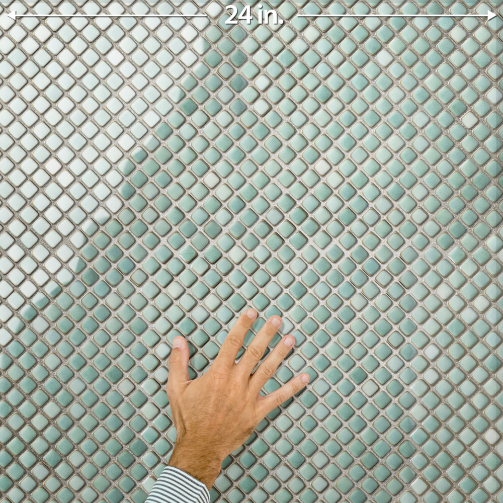 Sample – Hudson Diamond Mint Green Porcelain Mosaic Tile