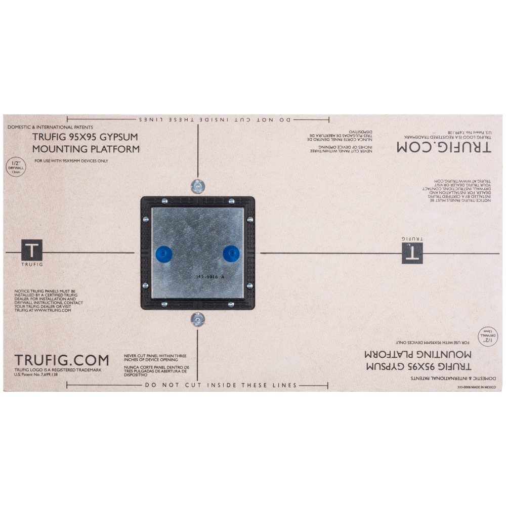MOUNTING PLATFORM | BLACK NOVA/LUTRON PALLADIOM 1 COLUMN EURO STYLE KEYPAD - GYPSUM 1/2" - USED FOR DRYWALL OR SMALL TILE INSTALLATION