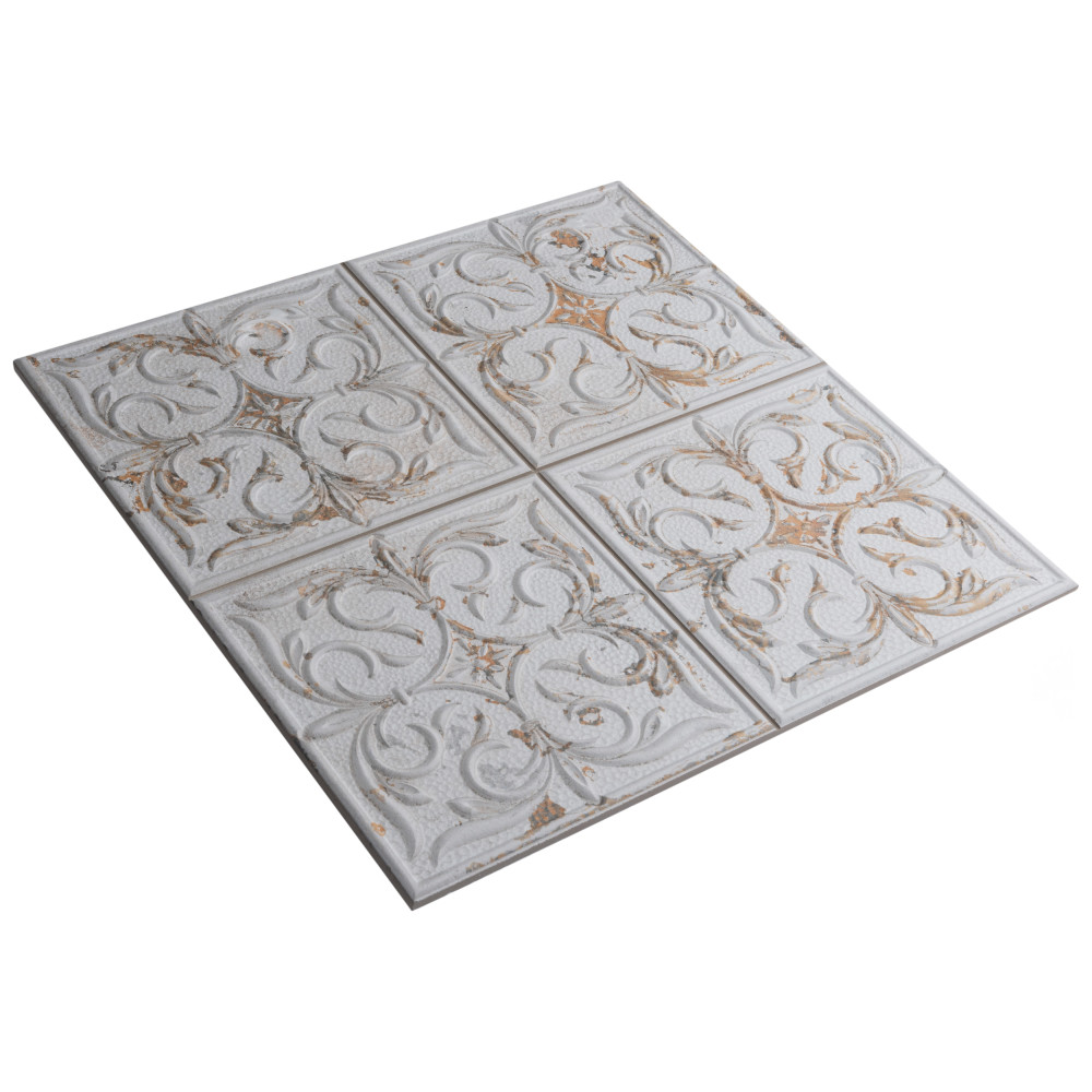 Antigua Lis White 13 in. x 13 in. Porcelain Wall Tile