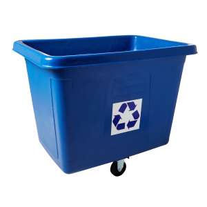 Rubbermaid Commercial, Recycling, Cube Truck, 16 cu ft, Blue