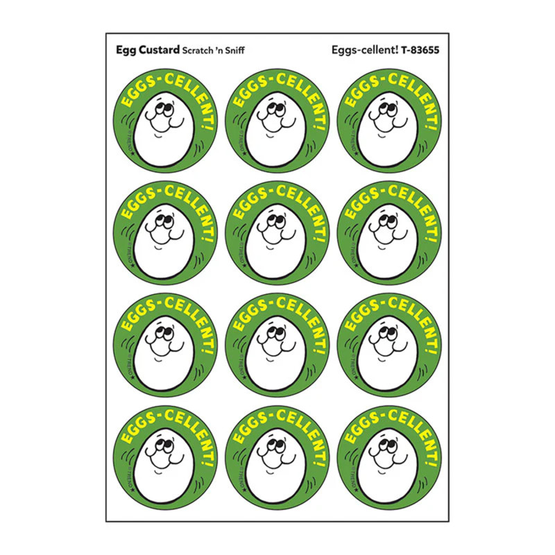 Eggs-cellent!/ Egg Custard Scent Stickers, 24 ct.