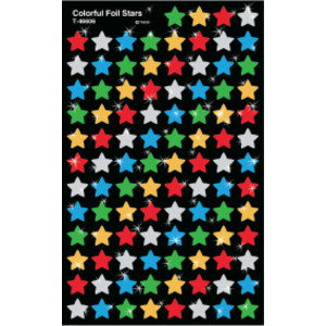 Colorful Foil Stars superShapes Stickers, 400 ct