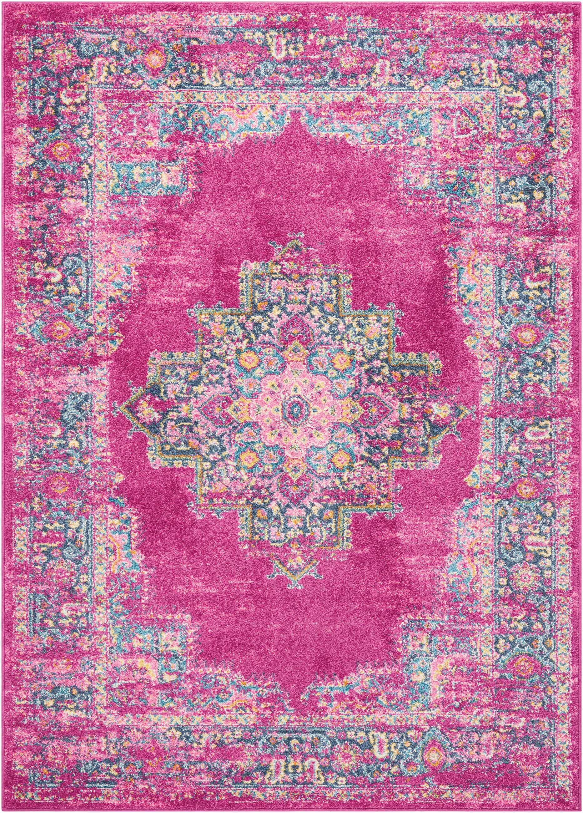 Nourison Passion 6'7" x 9'6" Fuchsia Bohemian Indoor Rug