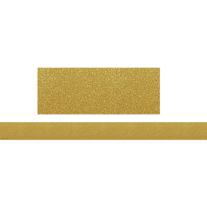 Confetti Gold Straight Border Trim, 35 Feet