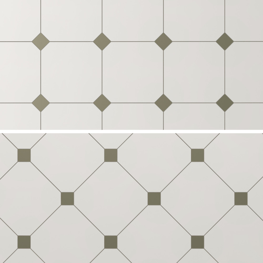 Vaudeville Octagon Nacar with Taco Oliva 7-7/8 in. x 7-7/8 in. Porcelain Floor and Wall Tile