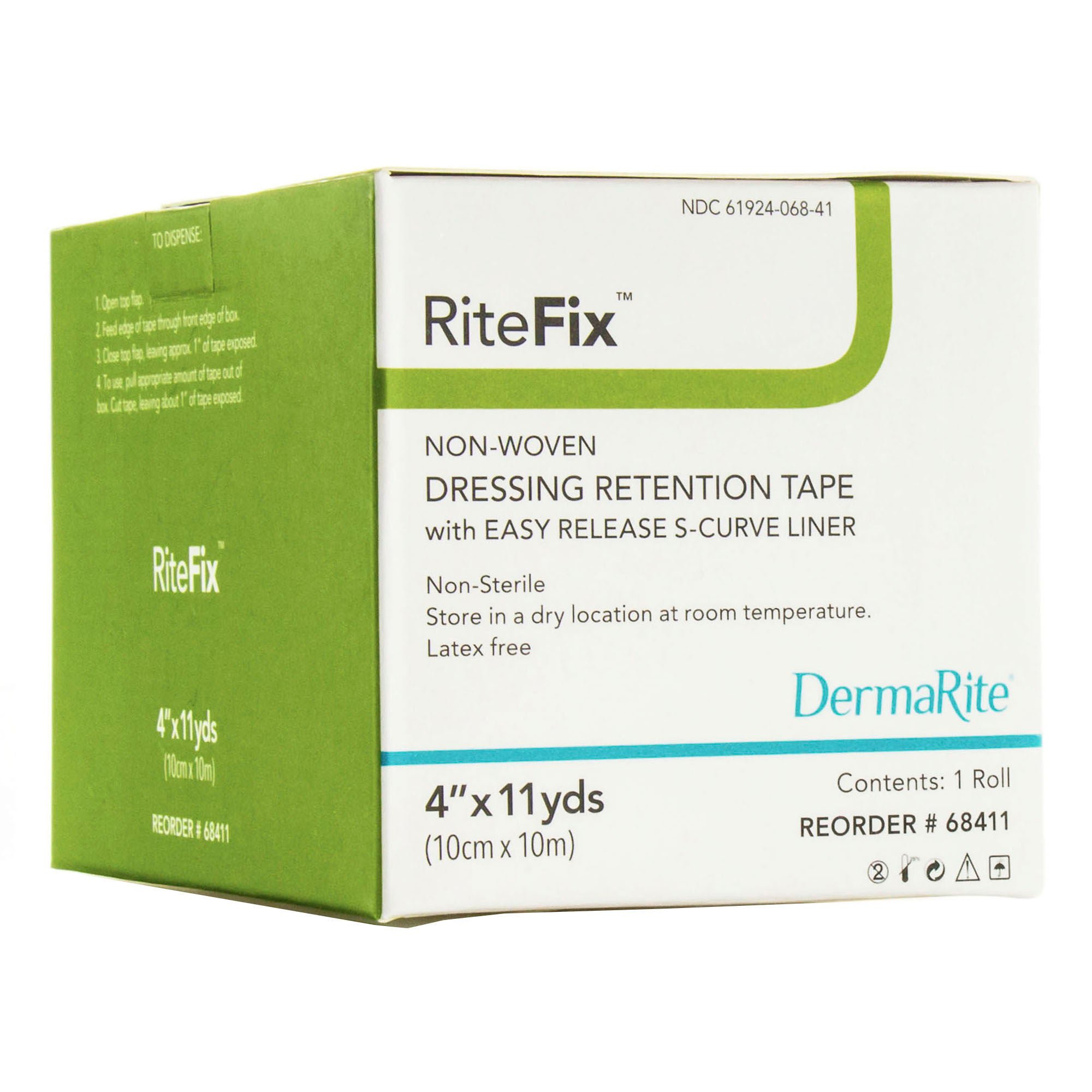 RiteFix™ Nonwoven Dressing Retention Tape, 4 Inch x 11 Yard, White