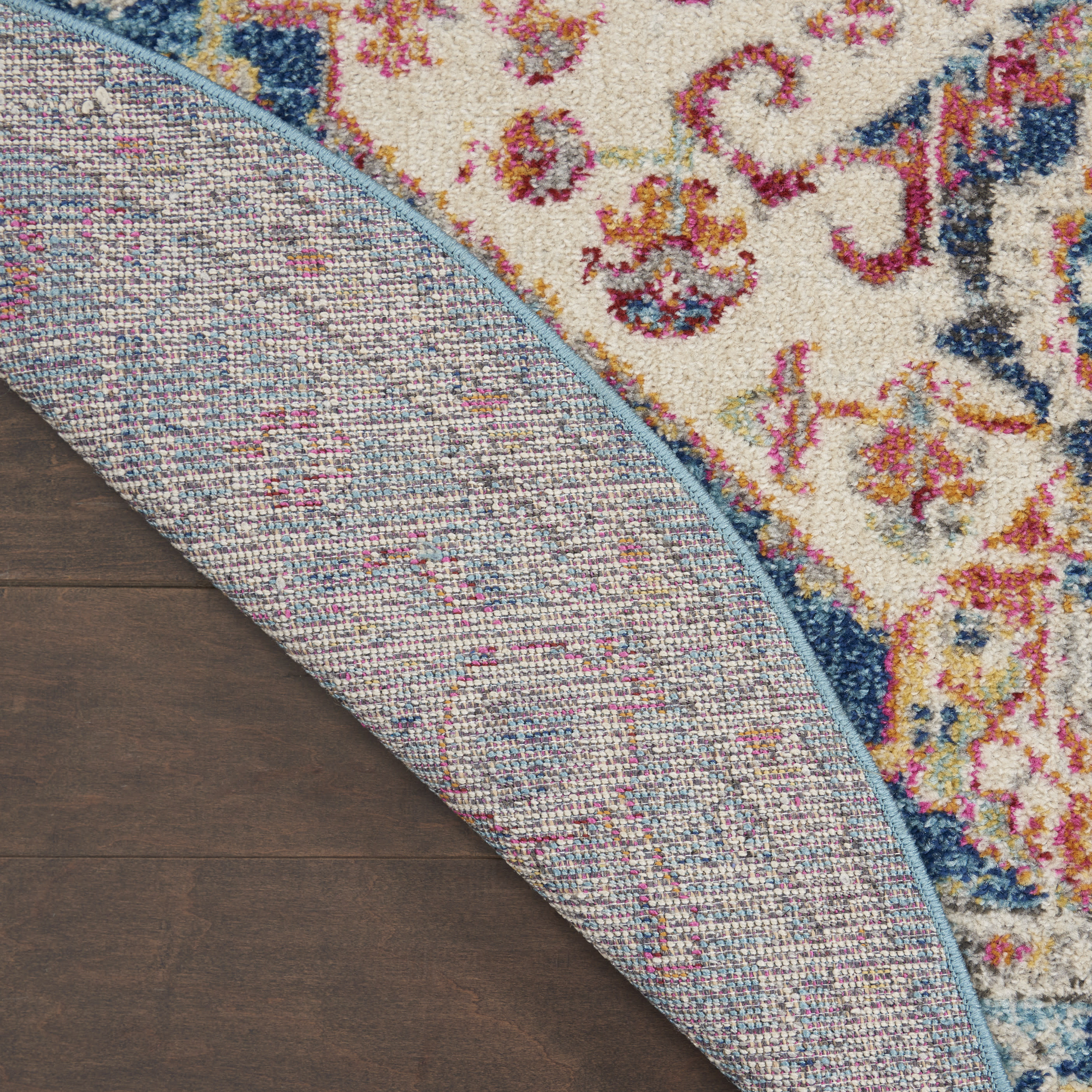 Nourison Passion 4' x Round Ivory Light Blue Bohemian Indoor Rug