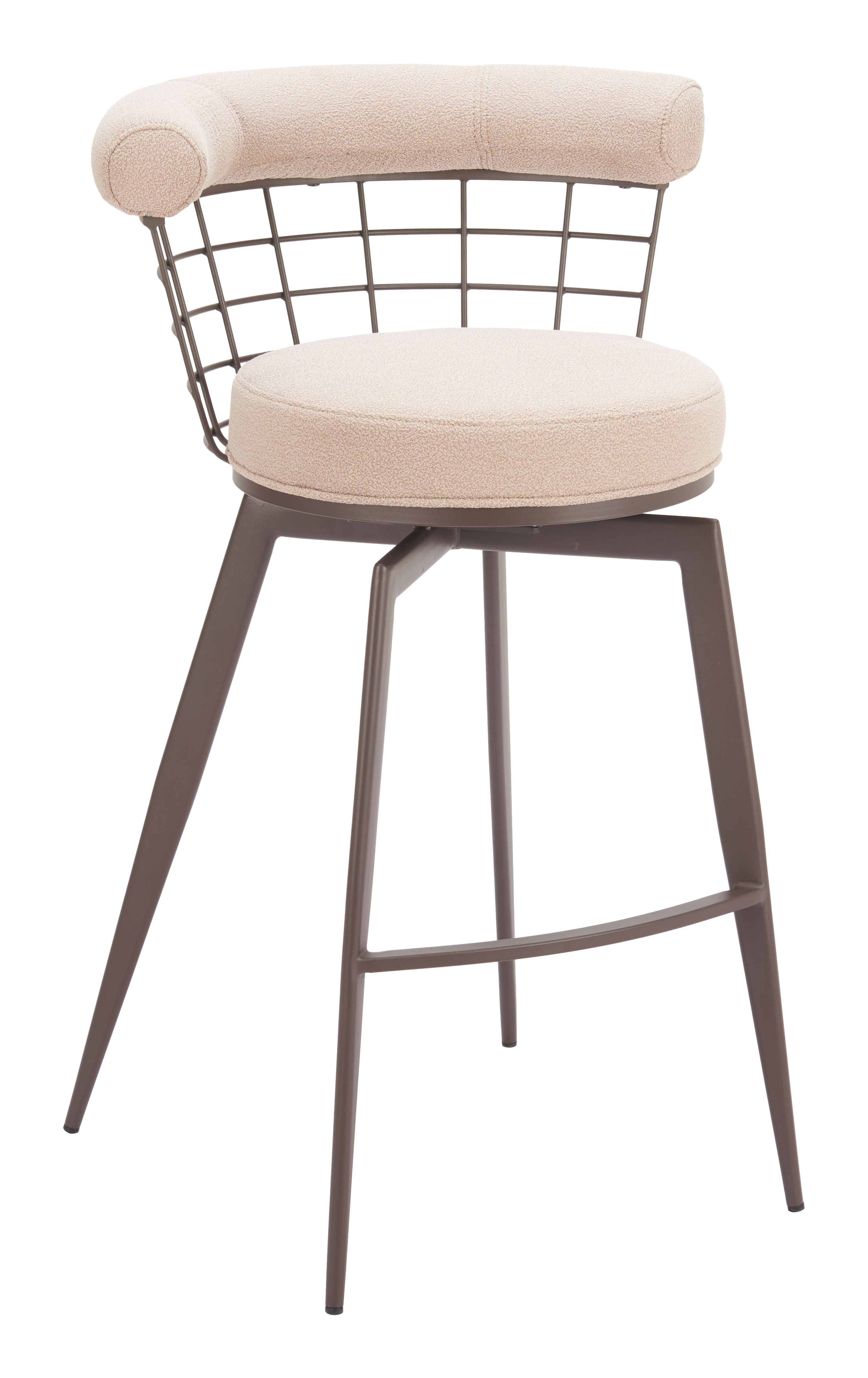 Saku Swivel Barstool Beige & Brown product image
