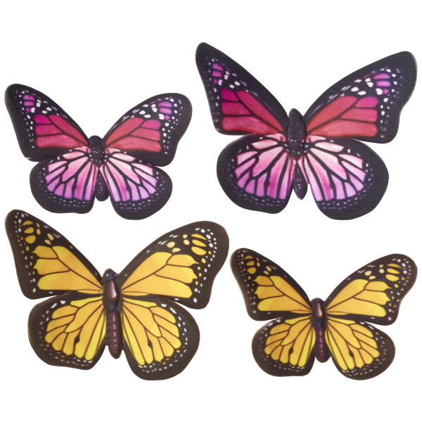 Yellow And Pink Butterflies Gum Paste