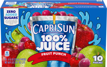 Capri Sun® 100% Juice Fruit Punch Flavored Juice Blend, 10 ct Box, 6 fl oz Pouches