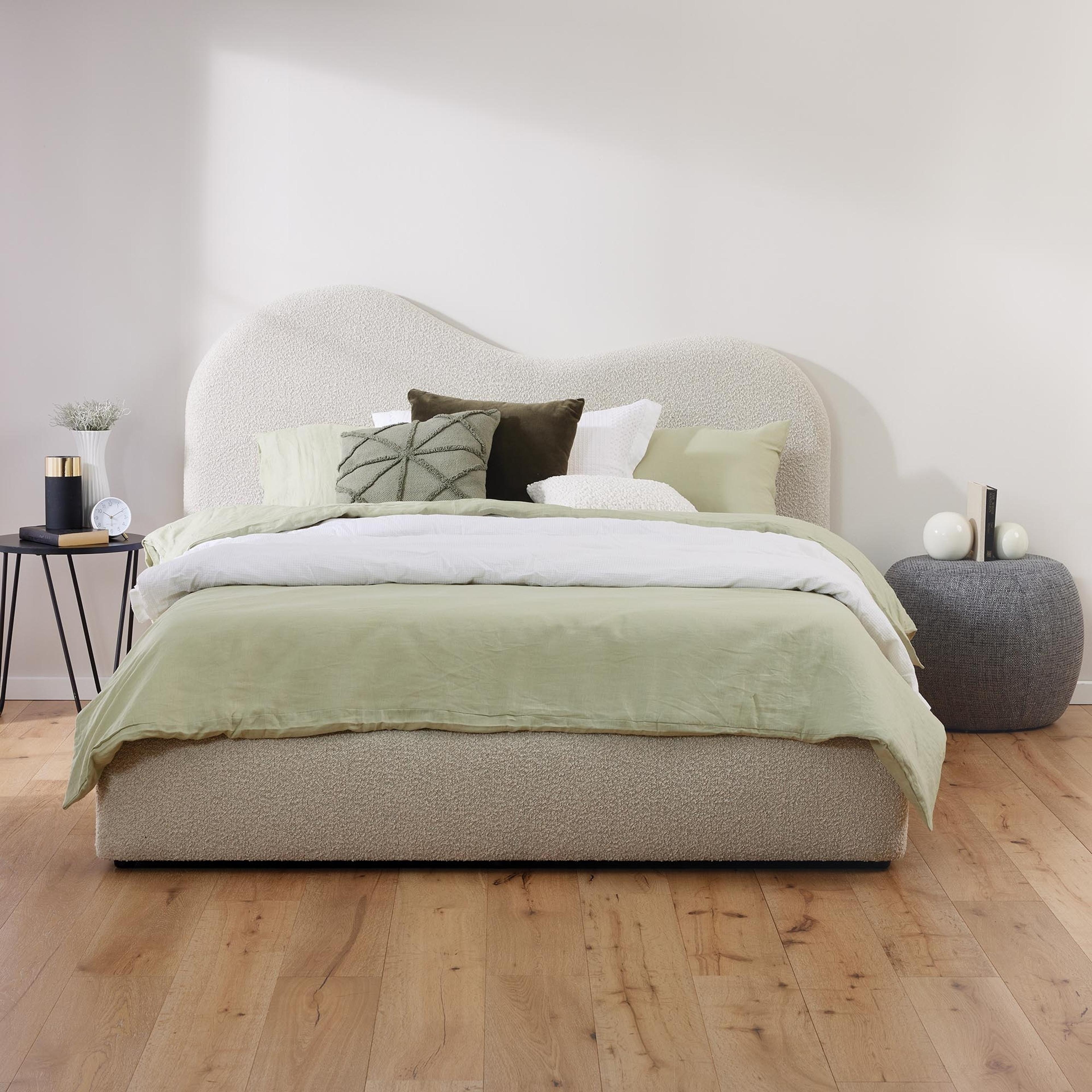 Lifestyle image of the  Sorrento Bed Frame, Ovis Ivory from Forty Winks