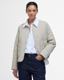 Monroe Quilted Jacket Light Sand/Rosemary Tartan