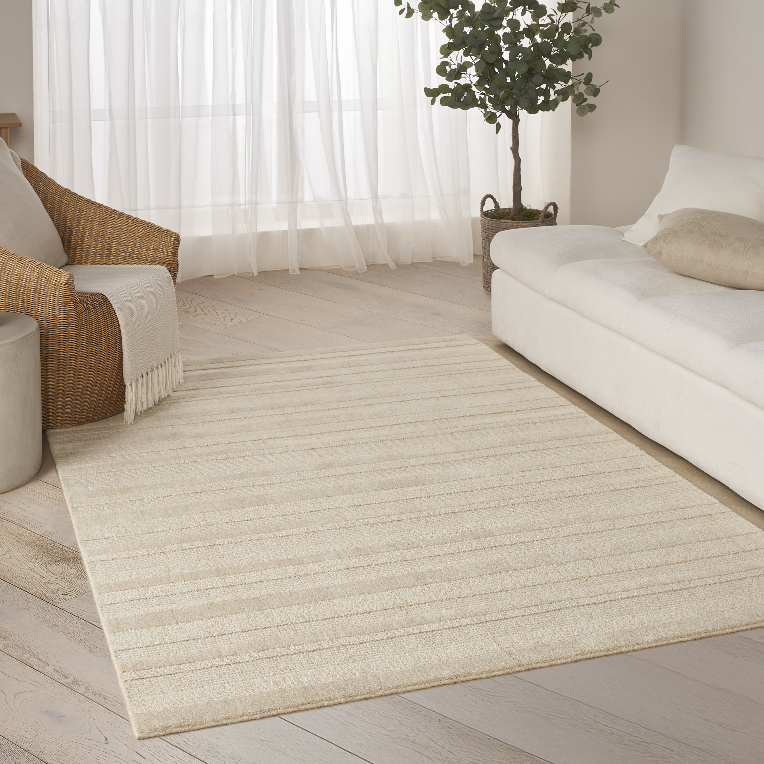 DKNY Pure Multi Weave 4' x 6' Camel Contemporary Indoor Rug