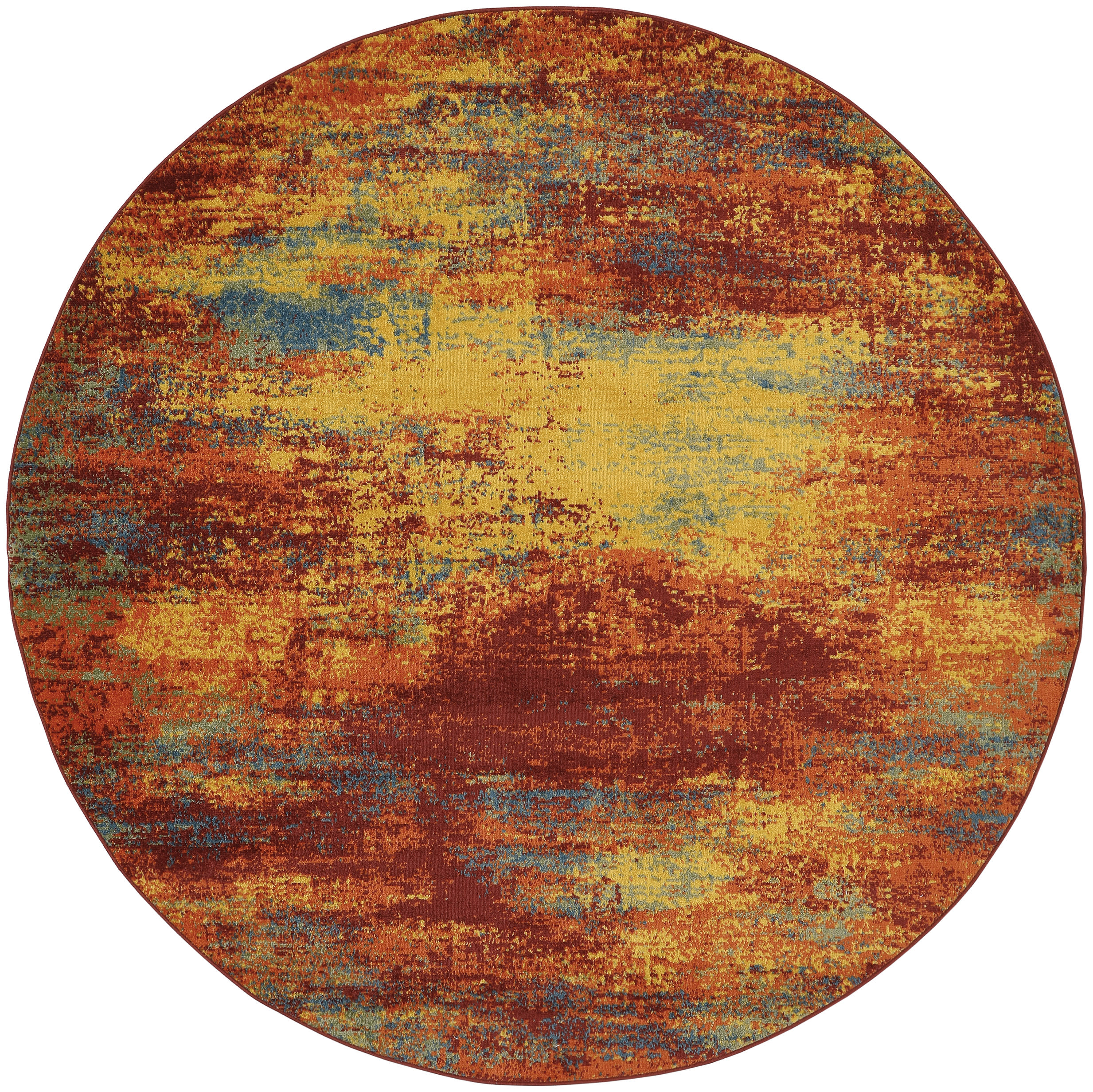Nourison Nourison Essentials 8' x Round Flame Modern Rug