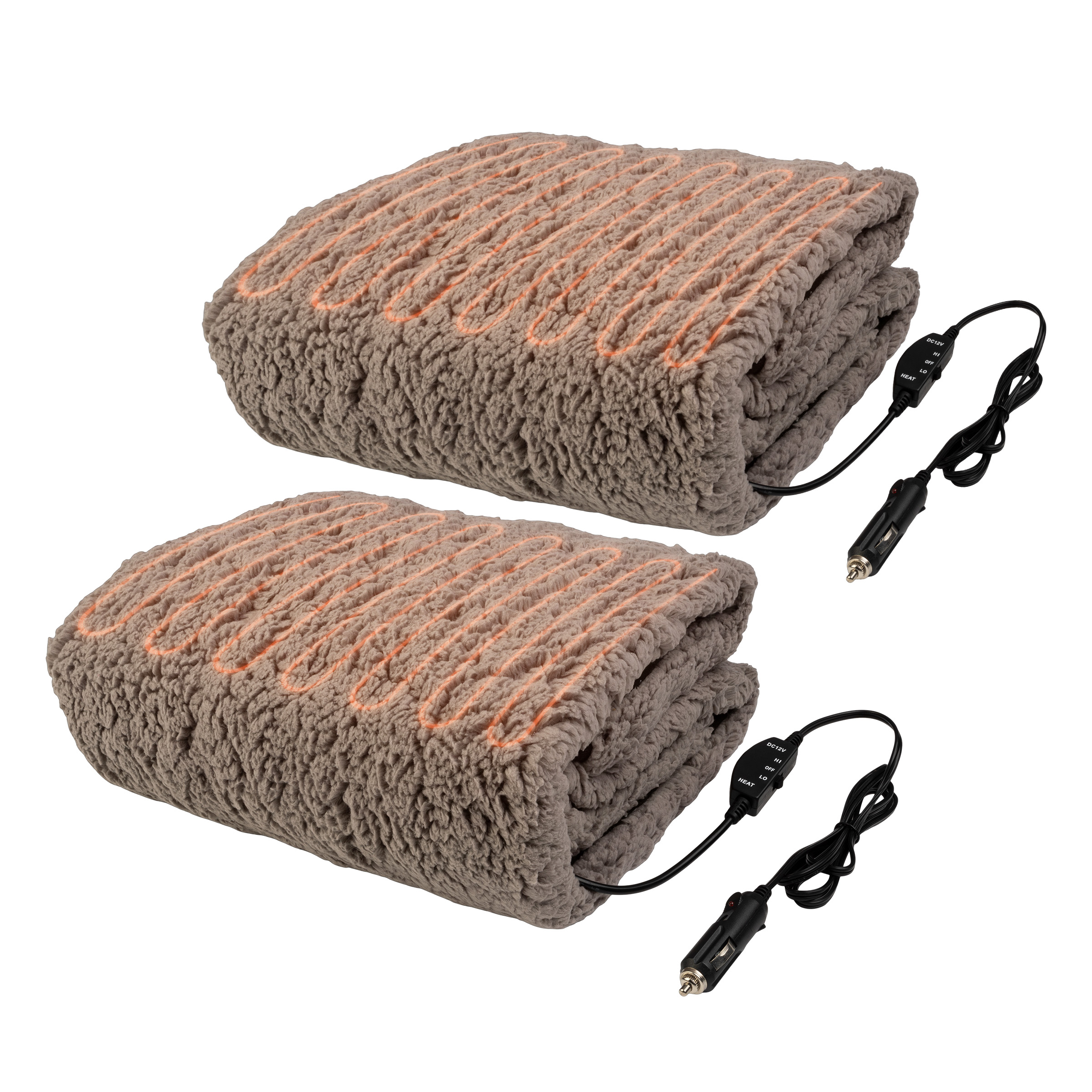 2Pack Heated Blanket Portable 12V Electric Travel Blanket Se