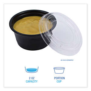 Boardwalk, Souffle/Portion Cups, 2 oz, Polypropylene, Black