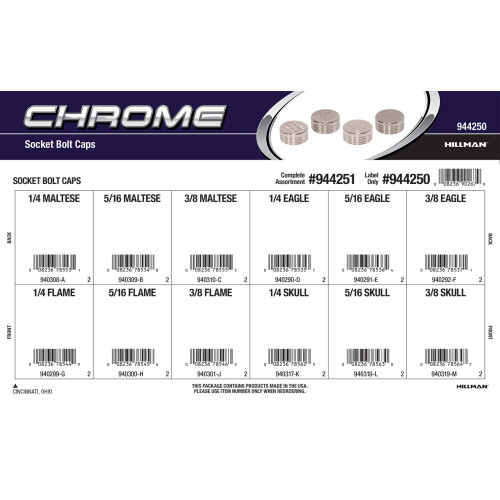 Chrome Socket Bolt Caps Assortment