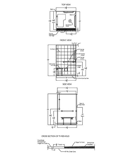 Technical Drawing — Cd Shower Tech Draw Xst 5050tr 75 5p L Bar