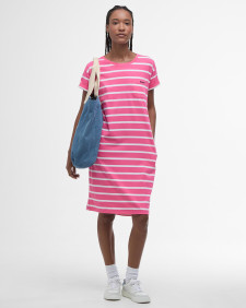 Otterburn Striped T-Shirt Dress Rose Pink/White