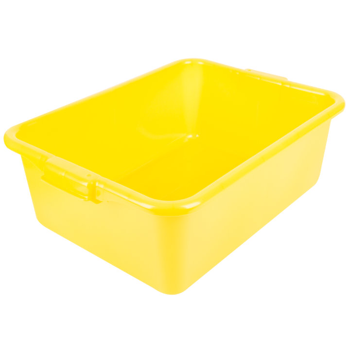 7-inch deep Traex® Color-Mate yellow food storage drain box set with recessed lid