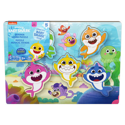 Pinkfong Baby Shark Chunky Musical Wood Sound Puzzle Plays Baby Shark Song, for Families and Kids Ages 3 and up
