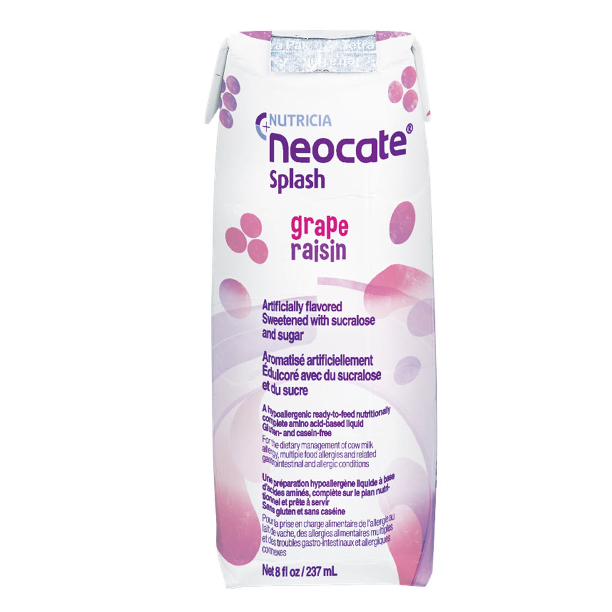 Neocate® Splash Amino Acid–based Liquid, Grape Raisin, 8-oz carton