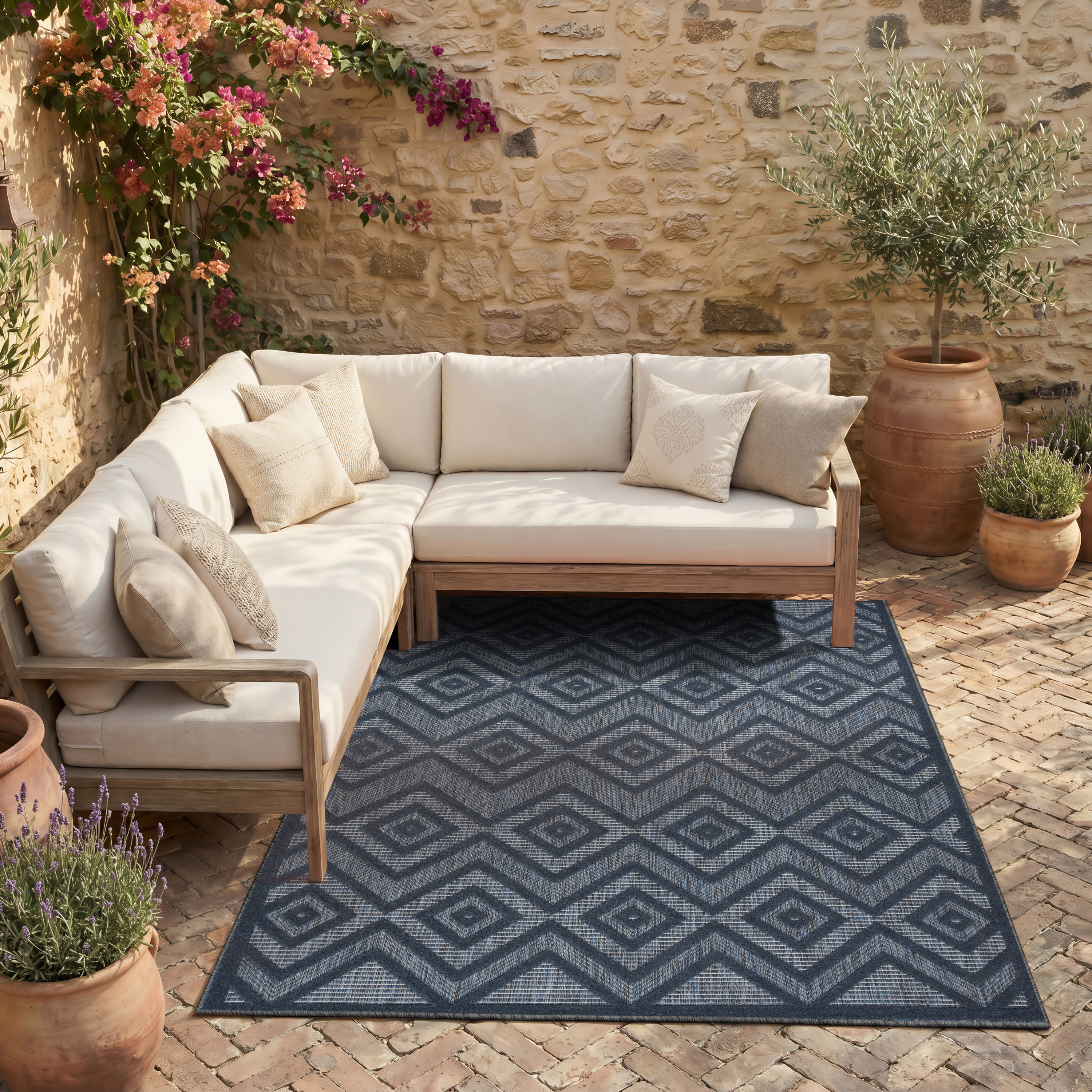 Nourison Versatile 6' x 9' Navy Blue Modern Rug