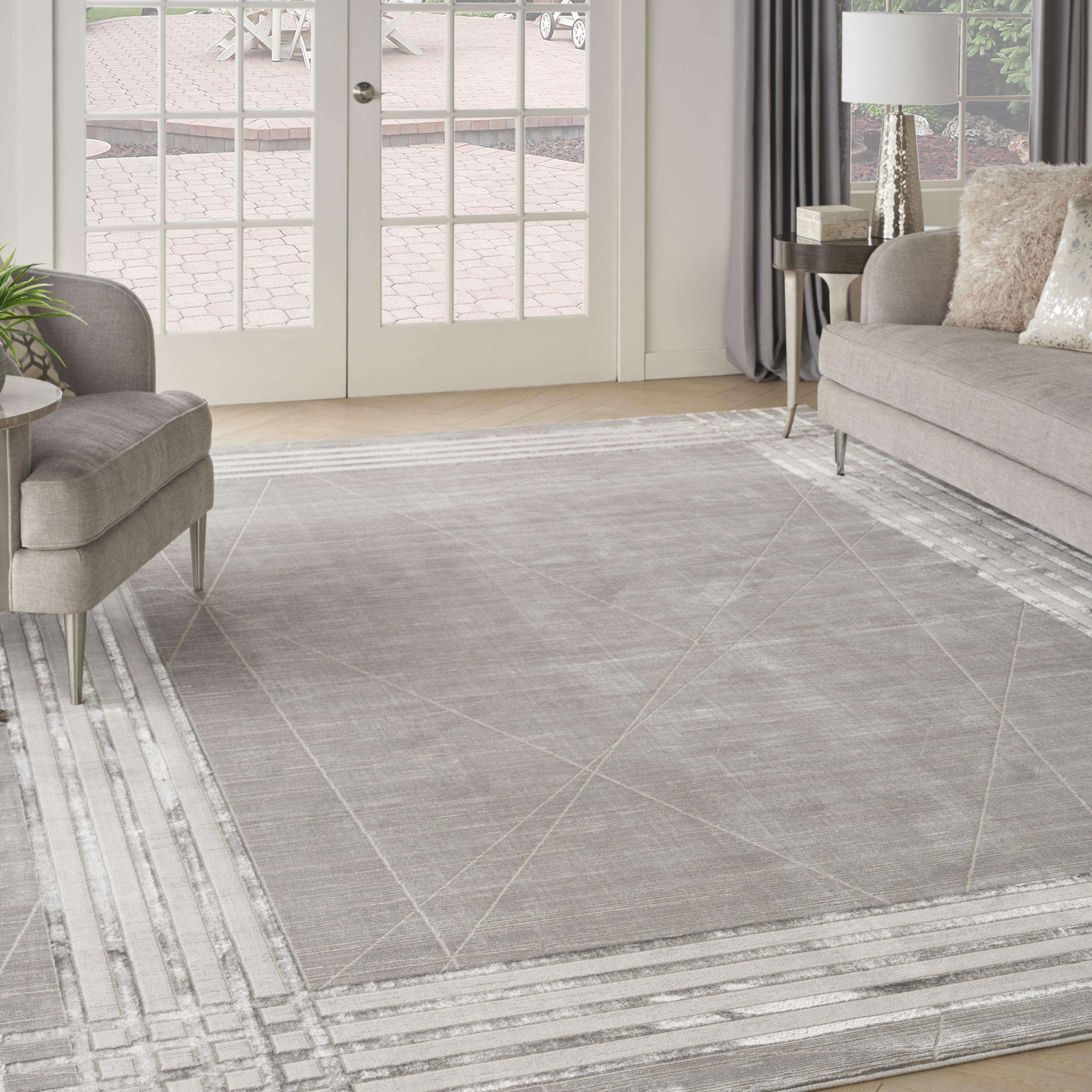 Nourison Desire 9' x 12' Grey Silver Modern Indoor Rug