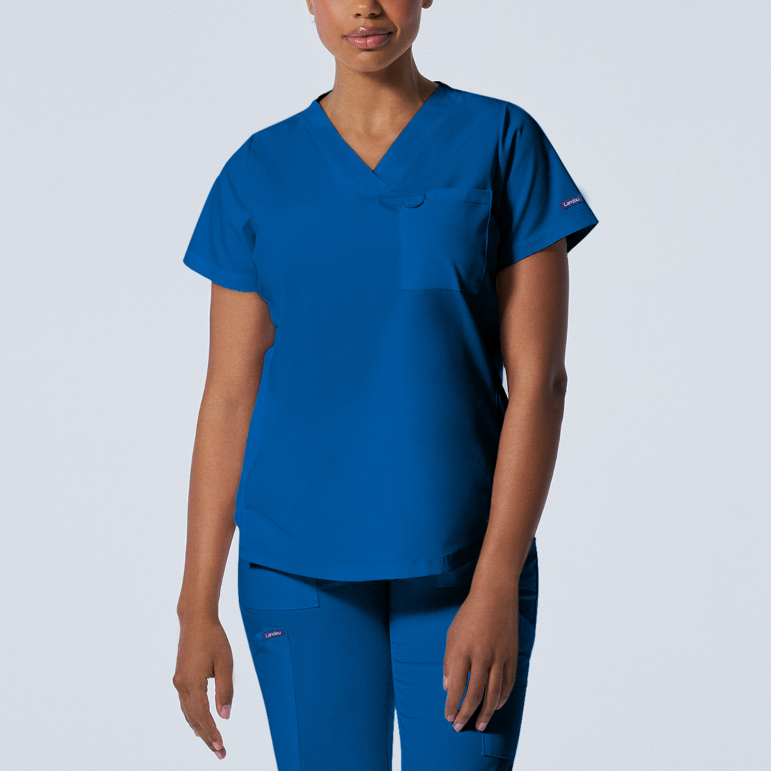 Landau ProFlex Women's 2-Pocket V-Neck Scrub Top - LT107 FREE SHIPPING! - Picture 7 of 13