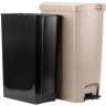 Rubbermaid Commercial, Streamline, Step-On, 18 gal, Resin, Beige, Rectangle, Receptacle