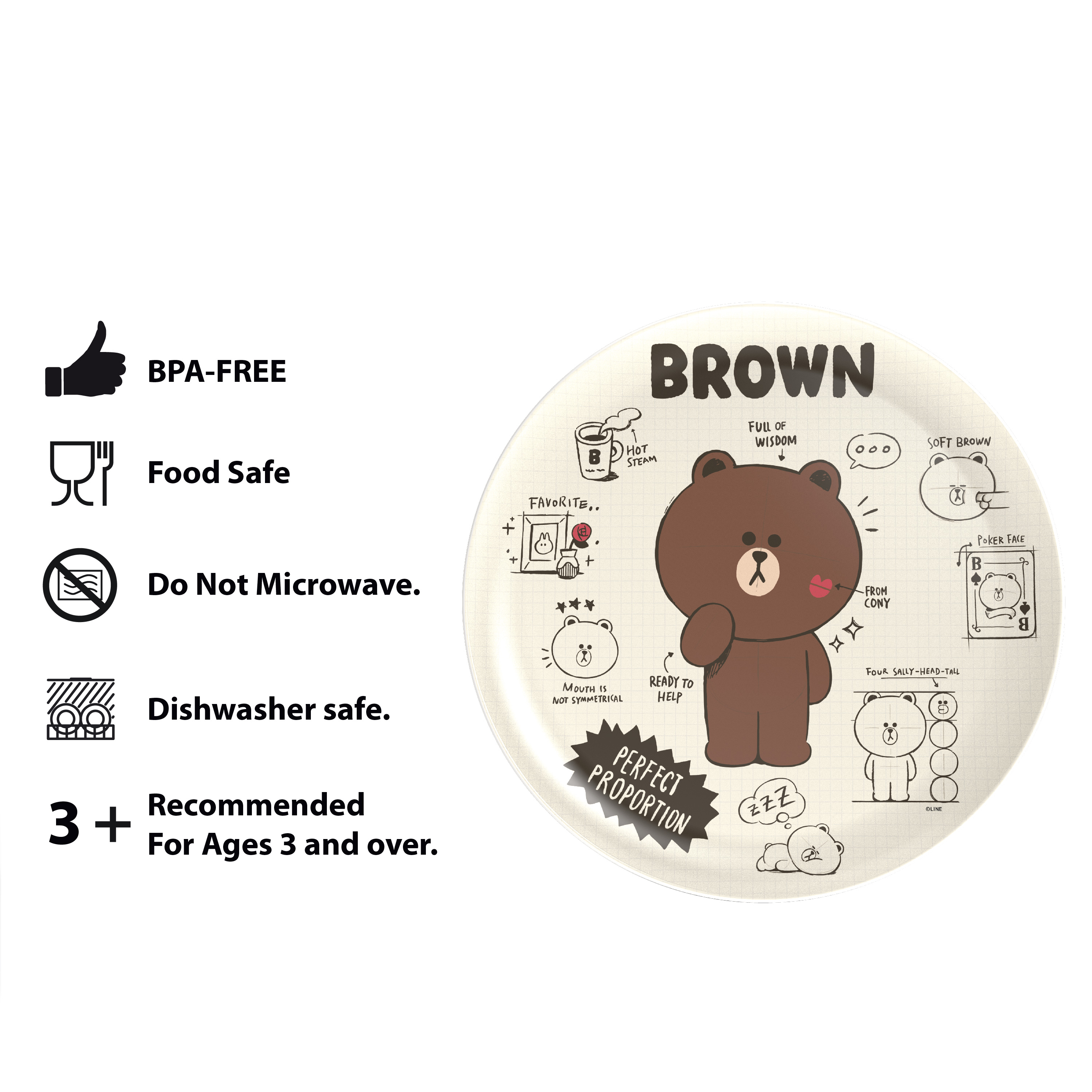 Line Friends Dinnerware Set, Teddy Bear, 2-piece set slideshow image 12 Line Friends Dinnerware Set, Teddy Bear, 2-piece set slideshow image 12