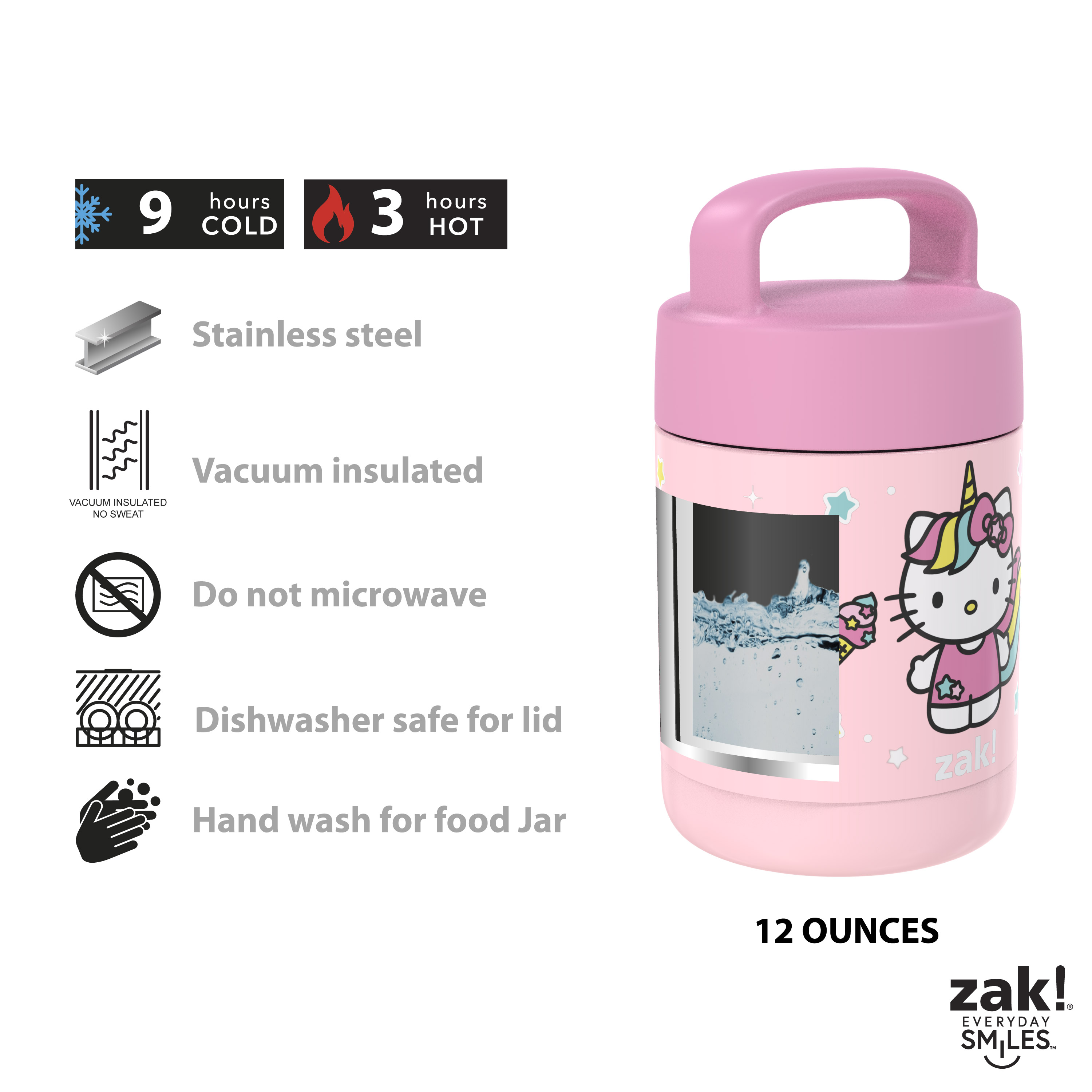 Sanrio Reusable Vacuum Insulated Stainless Steel Food Container, Hello Kitty slideshow image 9