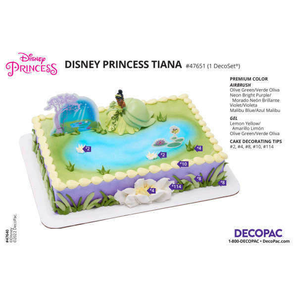 Disney Princess Tiana Cake Decorating Instruction Card