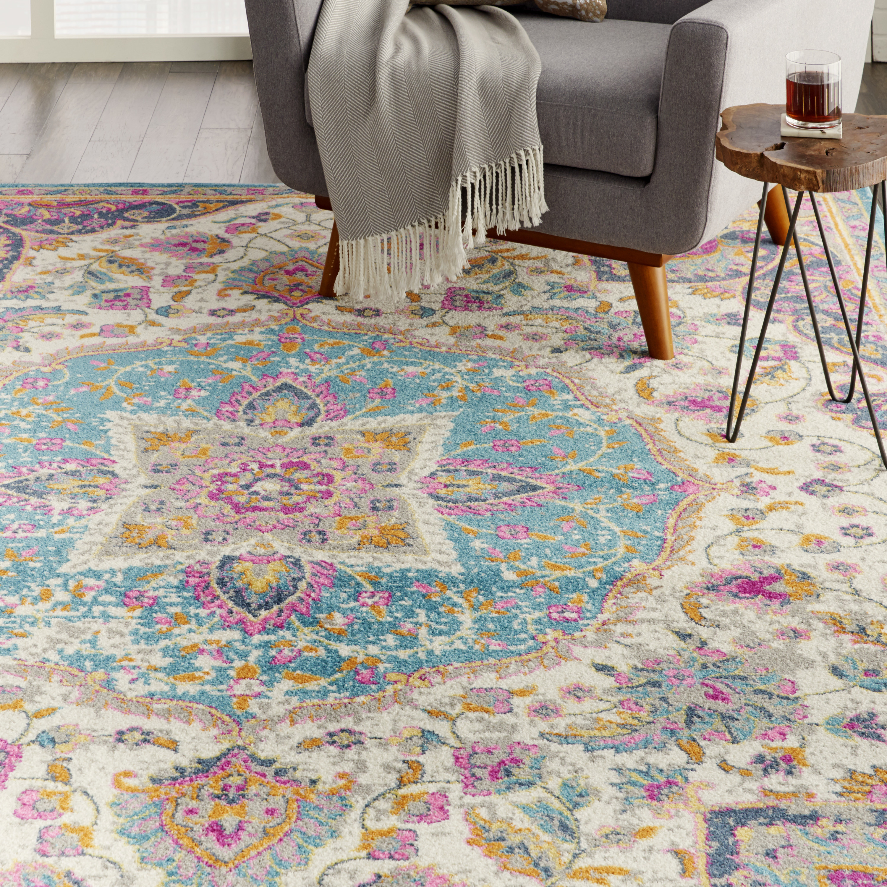 Nourison Passion 6'7" x 9'6" Ivory Multicolor Transitional Indoor Rug