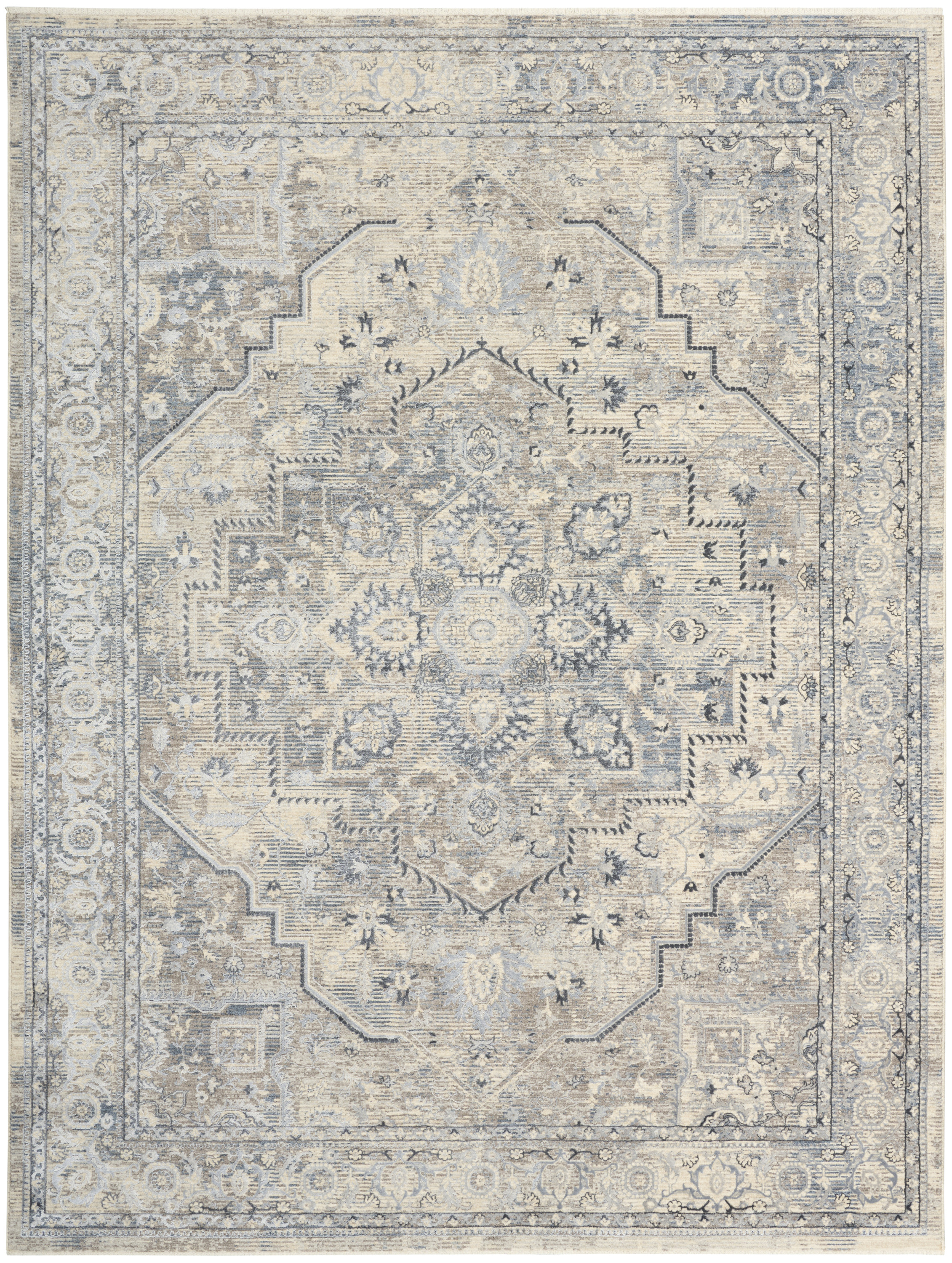 Nourison Sultana 7'10" x 10'2" Ivory Blue Vintage Indoor Rug