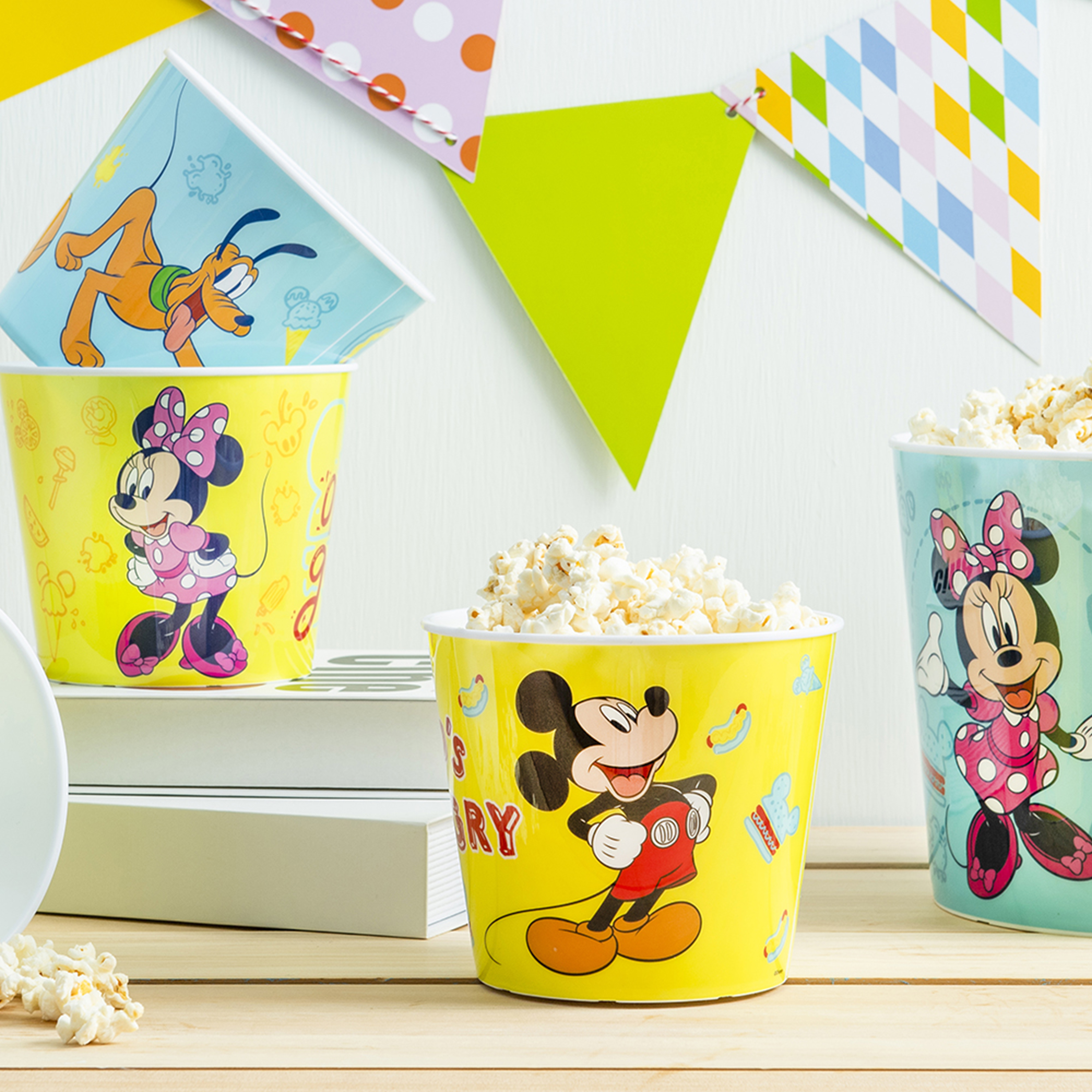 Disney Plastic Popcorn Container and Bowls, Mickey Mouse and Minnie Mouse, 5-piece set slideshow image 7 Disney Plastic Popcorn Container and Bowls, Mickey Mouse and Minnie Mouse, 5-piece set slideshow image 7