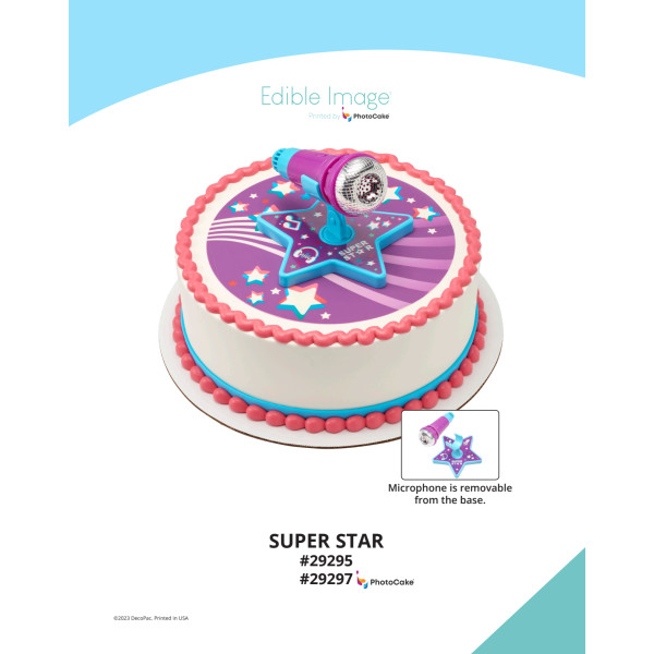 Super Star The Magic of Cakes® PhotoCake® Enhanced Round Background Page